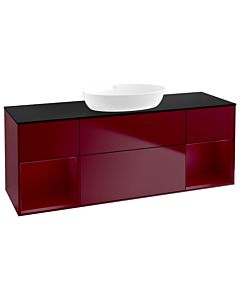 Villeroy und Boch Finion Waschtischunterschrank GD02HBHB 120cm, Abdeckplatte black matt, Emotion, Regale Peony matt lacquer, Peony Matt