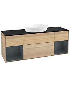 Villeroy und Boch Finion Villeroy und Boch Finion GD02HGPC 120cm, cover plate black matt, Emotion, shelves Midnight matt lacquer, Oak Veneer