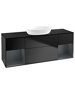 Villeroy und Boch Finion Villeroy und Boch Finion GD02HGPD 120cm, cover plate black matt, Emotion, shelves midnight matt lacquer, black matt lacquer