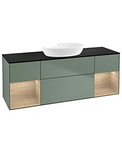 Villeroy und Boch Finion Villeroy und Boch Finion GD02PCGM 120cm, cover plate black matt, Emotion, shelves Oak Veneer , Olive Matt Lacquer
