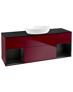 Villeroy und Boch Finion Villeroy und Boch Finion GD02PDHB 120cm, cover plate black matt, Emotion, shelves black matt lacquer, Peony Matt