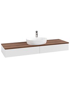 Villeroy und Boch Antao Waschtisch-Unterschrank K14152GF 160x19x50cm, Hahnlochbohrung, Waschbeckenplattenfarbe warm walnut, glossy white lacquer
