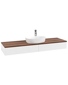 Villeroy &amp; Boch Antao vanity unit K14152MT 160x19x50cm, tap hole, washbasin top color warm walnut, white matt lacquer