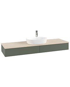 Villeroy und Boch Antao Waschtisch-Unterschrank K14153HL 160x19x50cm, Hahnlochbohrung, Waschbeckenplattenfarbe botticino, leaf green matt lacquer