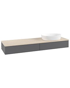 Villeroy & Boch Antao Waschtischunterschrank 1600x190x500mm K16113GK mit Struktur FK/AP: GK/3