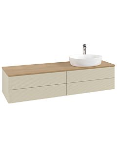 Villeroy und Boch Antao Waschtisch-Unterschrank K27151HJ 160x36x50cm, Hahnloch, Waschbeckenplattenfarbe honey oak, silk grey matt lacquer