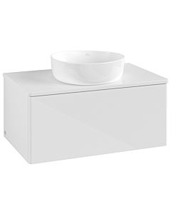 Meuble vasque Villeroy &amp; Boch Antao K30010GF 80 x 36 x 50 cm, couleur du plan vasque : laque blanche brillante