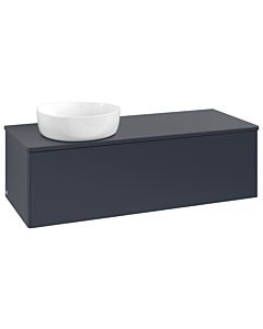 Villeroy und Boch Antao Waschtisch-Unterschrank K33010HG 120x36x50cm, Waschbeckenplattenfarbe Lack, midnight blue matt lacquer