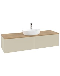 Villeroy &amp; Boch Antao vanity unit K36051HJ 160x36x50cm, tap hole, washbasin top color honey oak, silk grey matt lacquer