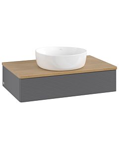 Villeroy & Boch Antao Waschtischunterschrank 800x190x500mm L08111GK mit Beleuchtung mit Struktur FK/AP: GK/1