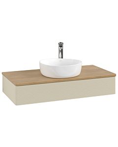 Villeroy und Boch Antao Waschtisch-Unterschrank L09151HJ 100x19x50cm, Waschbeckenplattenfarbe honey oak, silk grey matt lacquer