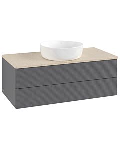Villeroy & Boch Antao Waschtischunterschrank 1000x360x500mm L20113GK mit Beleuchtung mit Struktur FK/AP: GK/3