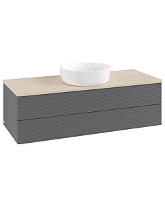 Villeroy & Boch Antao Waschtischunterschrank 1200x360x500mm L21113GK mit Beleuchtung mit Struktur FK/AP: GK/3