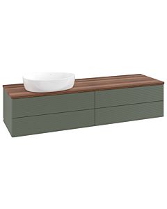 Villeroy und Boch Antao Waschtisch-Unterschrank L26112HL 160x36x50cm, Waschbeckenplattenfarbe warm walnut, leaf green matt lacquer, mit Beleuchtung