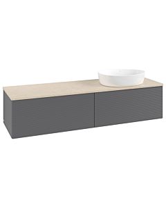Villeroy & Boch Antao Waschtischunterschrank 1600x360x500mm L38113GK mit Beleuchtung mit Struktur FK/AP: GK/3