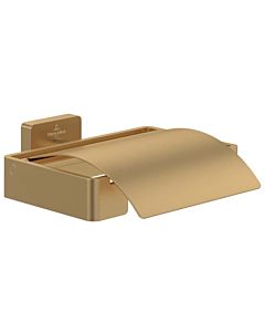 Villeroy und Boch Elements Striking Toilettenpapierhalter TVA15201300076 131x45x115mm, mit Deckel, brushed gold