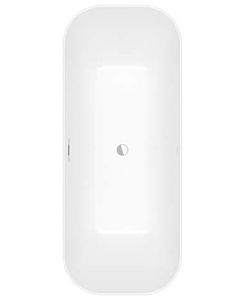 Villeroy und Boch Finion Rectangular freestanding bathtub 177FIN7A1BCV2RW 170 x 70 cm, design ring, apron Colour on Demand, stone white, chrome