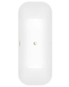 Villeroy und Boch Finion Rectangular freestanding bathtub 177FIN7A2BCV1RW 170 x 70 cm, design ring, apron Colour on Demand, stone white, champagne