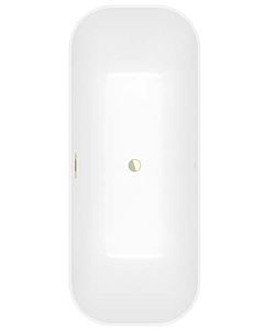 Villeroy und Boch Finion Rectangular freestanding bathtub 177FIN7A2BCV2RW 170 x 70 cm, design ring, apron Colour on Demand, stone white, champagne