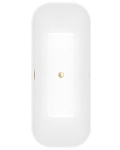 Villeroy und Boch Finion Rectangular freestanding bathtub 177FIN7A3BCV1RW 170 x 70 cm, design ring, apron Colour on Demand, stone white, gold