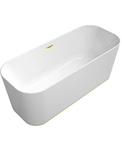 Villeroy & Boch Finion baignoire en îlot 177FIN7A3BCV201 170x70cm, anneau design, tablier Couleur à la demande, blanc , or