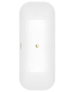 Villeroy und Boch Finion Rectangular freestanding bathtub 177FIN7A3BCV2RW 170 x 70 cm, design ring, apron Colour on Demand, stone white, gold