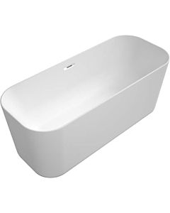 Villeroy und Boch Finion Rectangular freestanding bathtub 177FIN7N100V2RW 170 x 70 cm, water inlet, design ring, stone white, chrome