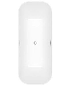 Villeroy und Boch Finion Rectangular freestanding bathtub 177FIN7N100V4RW 170 x 70 cm, water inlet, stone white, chrome