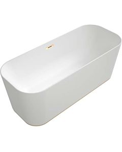 Villeroy und Boch Finion Rectangular freestanding bathtub 177FIN7N200V1RW 170 x 70 cm, water inlet, Emotion, design ring, stone white, champagne