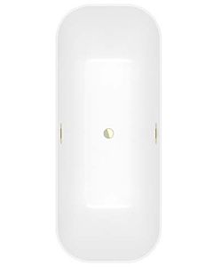 Villeroy und Boch Finion Rectangular freestanding bathtub 177FIN7N2BCV1RW 170 x 70 cm, water inlet, design ring, apron Colour on Demand, stone white, champagne