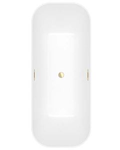 Villeroy und Boch Finion Rectangular freestanding bathtub 177FIN7N3BCV1RW 170 x 70 cm, water inlet, design ring, apron Colour on Demand, stone white, gold