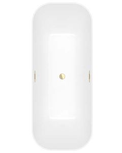 Villeroy und Boch Finion Rectangular freestanding bathtub 177FIN7N3BCV2RW 170 x 70 cm, water inlet, design ring, apron Colour on Demand, stone white, gold