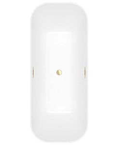 Villeroy und Boch Finion Rectangular freestanding bathtub 177FIN7N3BCV3RW 170 x 70 cm, water inlet, apron Colour on Demand, stone white, gold