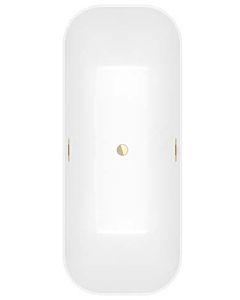 Villeroy und Boch Finion Rectangular freestanding bathtub 177FIN7N3BCV4RW 170 x 70 cm, water inlet, apron Colour on Demand, stone white, gold