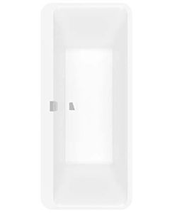 Villeroy und Boch Squaro Edge 12 Oval bathtub Q180SQE7PDT1VRW 180 x 80 cm, drain in the middle, free-standing, skirt Graphit Noir, stone white