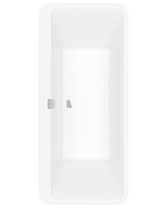 Villeroy und Boch Squaro Edge 12 rectangular bathtub UBQ180SQE7PDVRW 180x80cm, central drain, free-standing, with apron, stone white