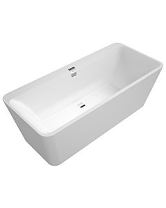 Villeroy und Boch Squaro Edge 12 rectangular bathtub Duo UBQ180SQE9T2VRW 180 x 80 cm, stone white, with Multiplex Trio , chrome-plated
