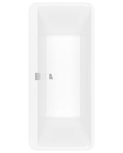 Villeroy und Boch Squaro Edge 12 rectangular bath duo Q180SQE9W2BCVRW 180 x 80 cm, free-standing, with waste / overflow, chrome-plated, stone white