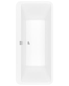 Villeroy und Boch Squaro Edge 12 rectangular bathtub Duo UBQ180SQE9W2VRW 180 x 80 cm, stone white, with waste / overflow, chrome-plated