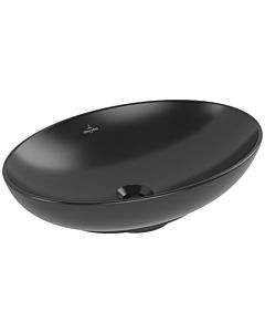Villeroy und Boch Loop & friends Aufsatz-Waschtisch 4A4701S5 56x38cm, oval, ohne Hahnlochbank, ohne Überlauf, ebony C-plus