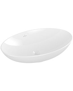 Villeroy und Boch Loop & friends Aufsatz-Waschtisch 4A4801R1 62x42cm, oval, ohne Hahnlochbank, ohne Überlauf, weiß C-plus