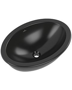 Villeroy und Boch Loop & friends Unterbauwaschbecken 4A5500S5 oval, ohne Hahnlochbank, mit Überlauf, 57 x 38 cm, Ebony C-plus