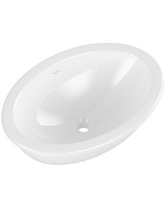 Villeroy und Boch Loop & friends Unterbauwaschbecken 4A550101 oval, ohne Hahnlochbank, mit Überlauf, 57 x 38 cm, weiß