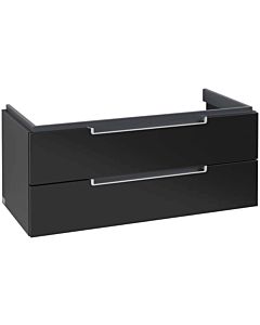 Villeroy & Boch Subway 2.0 Waschtischunterschrank A69000PD,98,7x42x44,9 cm,Griffe silber,Black Matt