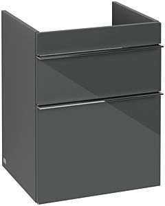 Villeroy und Boch Venticello A92201RA 46,6 x 59 x 42,5 cm, poignée chromée, verre Glossy Grey