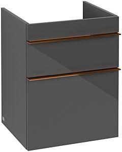 Villeroy und Boch Venticello A92205FP 46,6 x 59 x 42,5 cm, poignée en cuivre, Glossy Grey