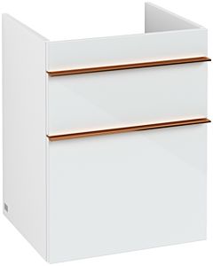 Venticello Villeroy und Boch vasque A92205RE 46,6 x 59 x 42,5 cm, poignée cuivre, verre Glossy White