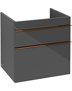 Villeroy und Boch Venticello A92405FP 60,3 x 59 x 50,2 cm, poignée en cuivre, Glossy Grey