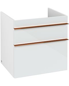 Villeroy und Boch Venticello vanity unit A92405RE 60.3 x 59 x 50.2 cm, handle copper, glass Glossy White