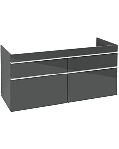 Villeroy und Boch Venticello A93002RA 125,3 x 59 x 50,2 cm, poignée blanche, verre Glossy Grey